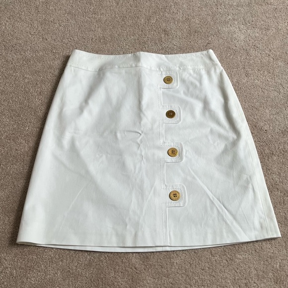 J. McLaughlin Skirts Nwt J Mclaughlin White W Gold Buttons Cotton